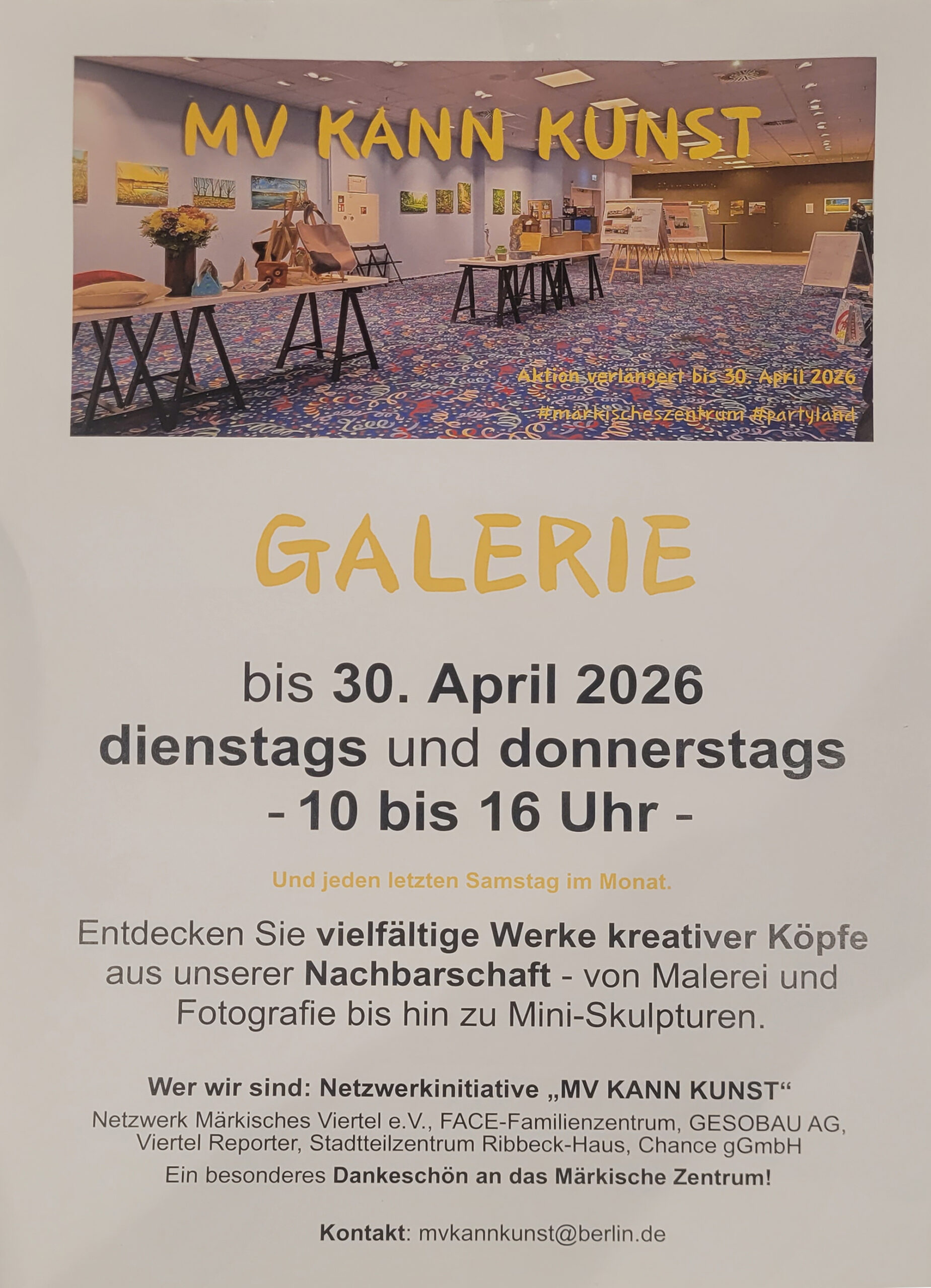 jeden 4 Samstag im Monat - mv kann kunst mv kasnn kunst